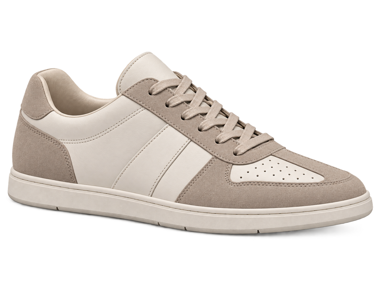 Ascent sneaker in a stone and white colorway